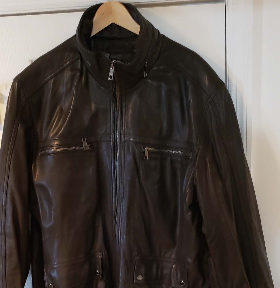 Andrew Marc 100% LEATHER long coat